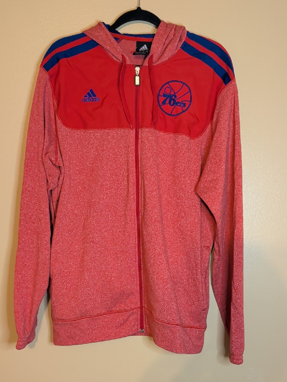 NBA Philadelphia 76ers Zip Up Jacket Basketball Size X- LARGE